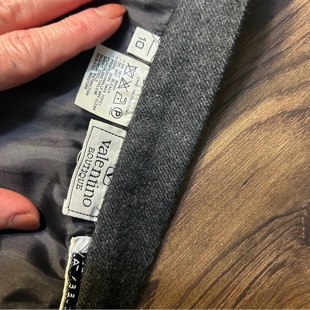 Vintage Valentino Boutique Gray Wool Skirt